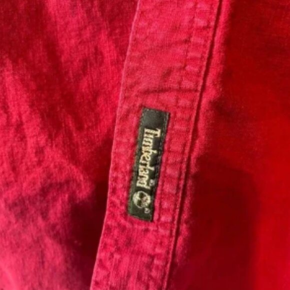 VINTAGE Timberland Weathergear Men's Red Outdoors Button Down Utility Shirt L - Picture 4 of 7